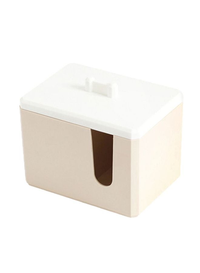 Mini Bath Swabs Holder Organizer Beige/White 14x10cm  - Image 1