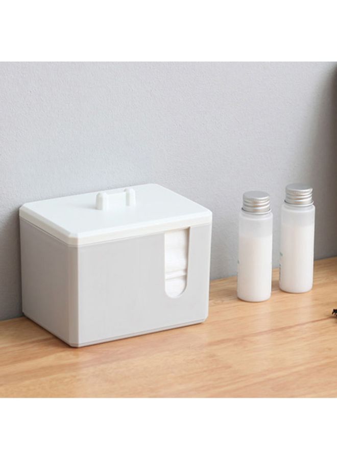 Mini Bath Swabs Holder Organizer Beige/White 14x10cm  - Image 2