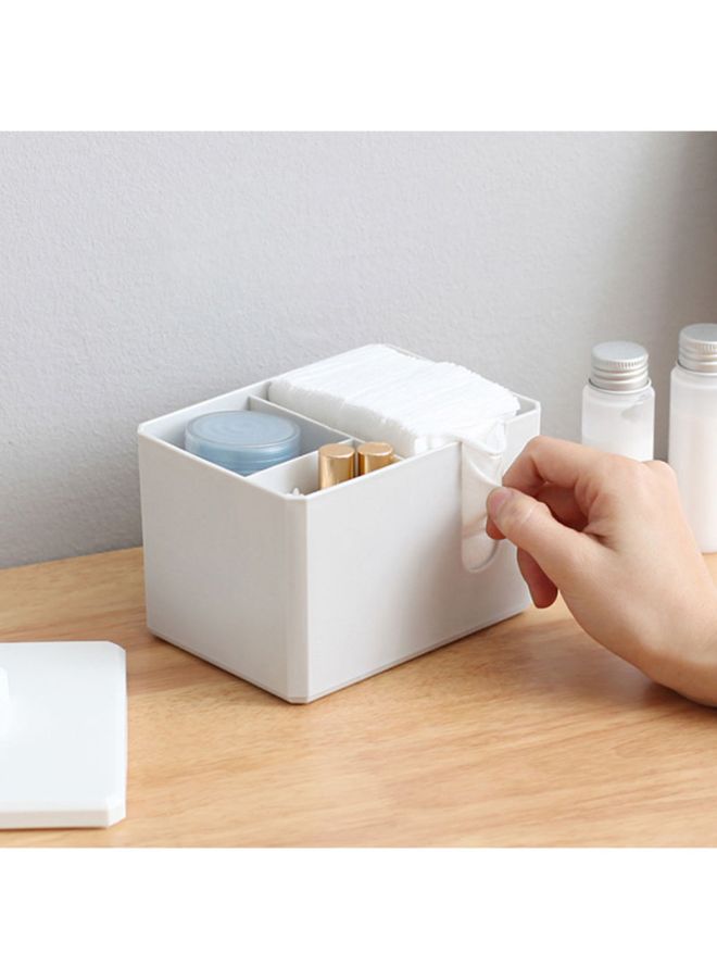 Mini Bath Swabs Holder Organizer Beige/White 14x10cm  - Image 3