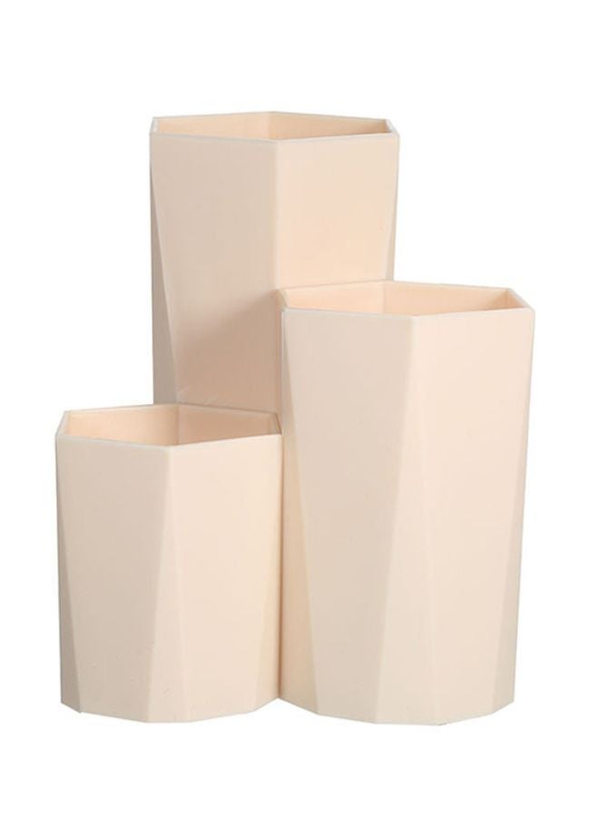 3 Tube Bath Organizer Beige 12.5x12cm 