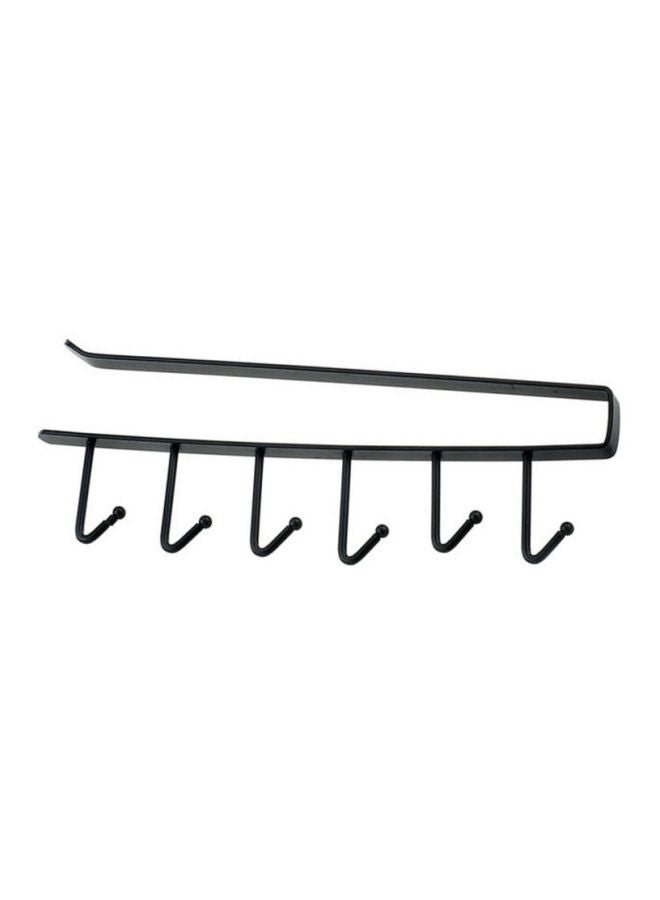 حامل أكواب مزود ب 6 خطافات أسود 26x5x10سم  - Image 1