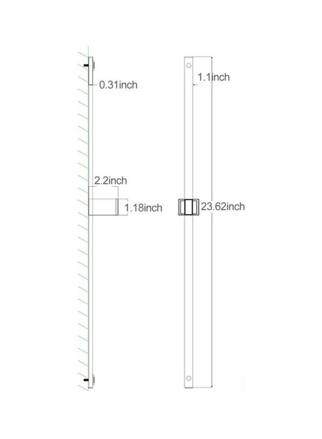 Shower Slide Bar With Handheld Shower Holder Gold 63.00x5.00x7.00cm  - Image 2