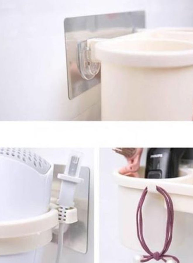 Wall Mounted Bathroom Organizer White - Image 3