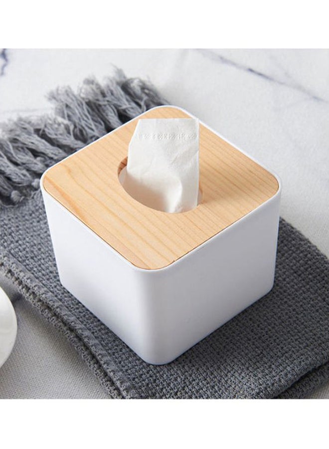 Paper Tissue Holder White/Brown 11x8.5x11cm