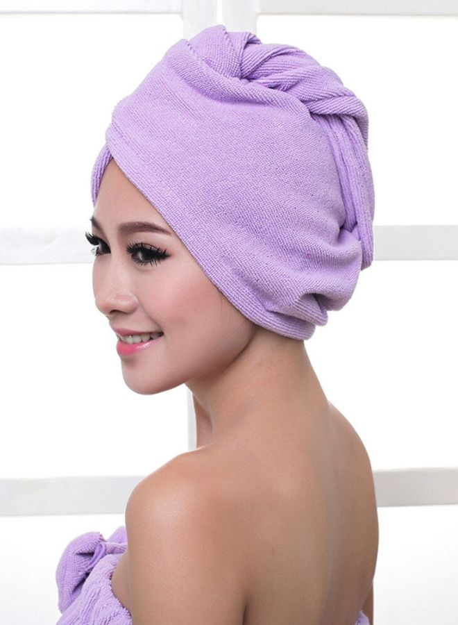 Quick Dry Turban Wrap Cap Purple 64.5X23.5X1cm - Image 2