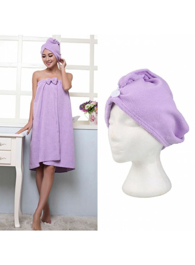 Quick Dry Turban Wrap Cap Purple 64.5X23.5X1cm - Image 3