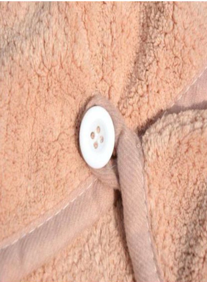 منشفة حمام من المايكروفايبر لتجفيف الشعر بني - Image 3