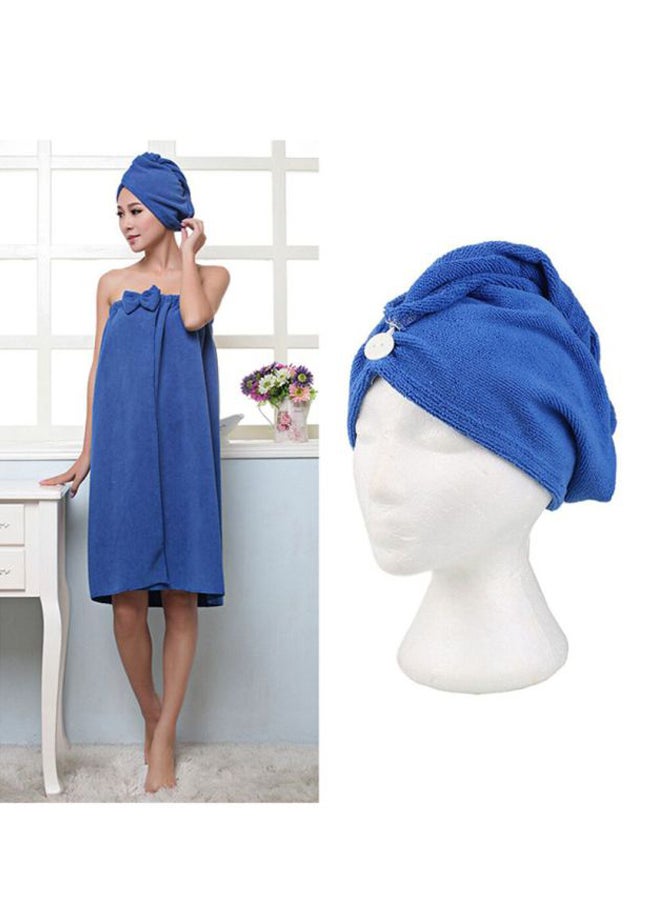 Generic Turban Wrap Hair Towel Blue 64.5x23.5x1cm  - Image 2