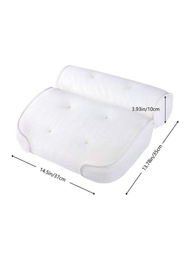 وسادة استحمام شبكية ثلاثية الأبعاد جيدة التهوية مع أداة امتصاص للتثبيت على الحائط أبيض 37x10x35سم - Image 2