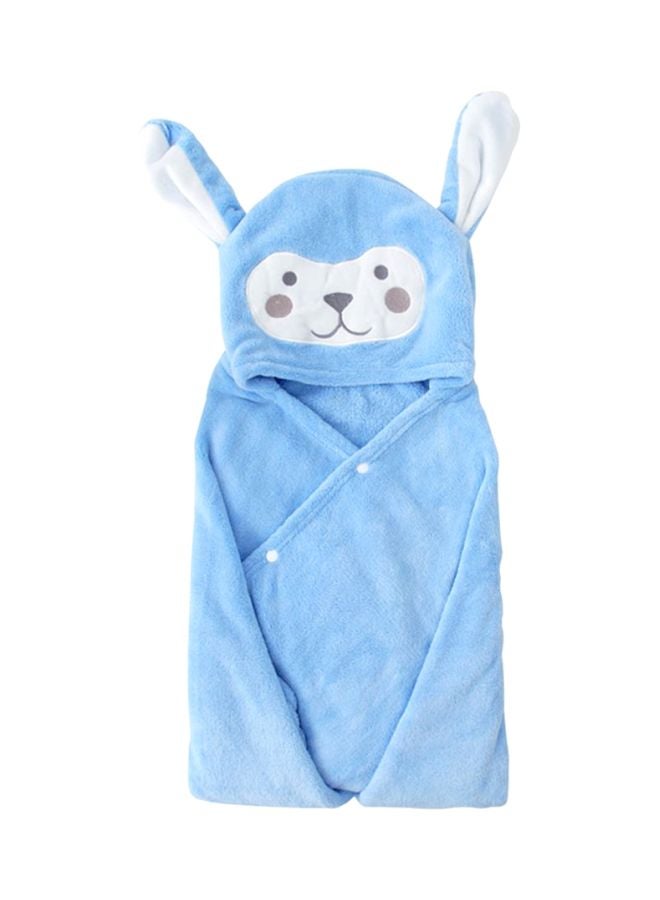 Generic Water Absorbent Hooded Bath Towel Blue/White 40x7x30cm  - Image 1