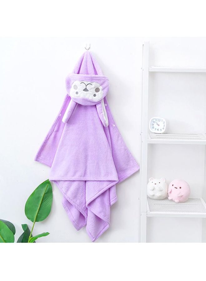 Water Absorbent Hooded Bath Towel Purple 40x7x30cm  - Image 2