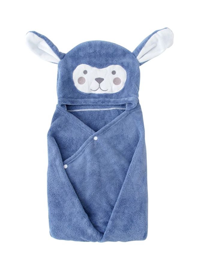 Generic Water Absorbent Hooded Bath Towel Dark Blue 40x7x30cm  - Image 1