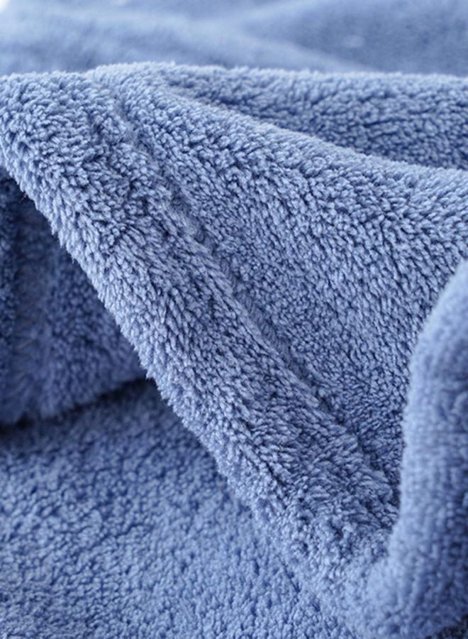 Generic Water Absorbent Hooded Bath Towel Dark Blue 40x7x30cm  - Image 3