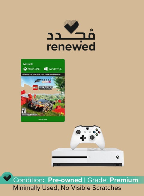 Renewed - Xbox One S 1TB With Forza Horizon 4 DLC + Forza Horizon 4 Lego Speed Champions Bundle (Digital Code)