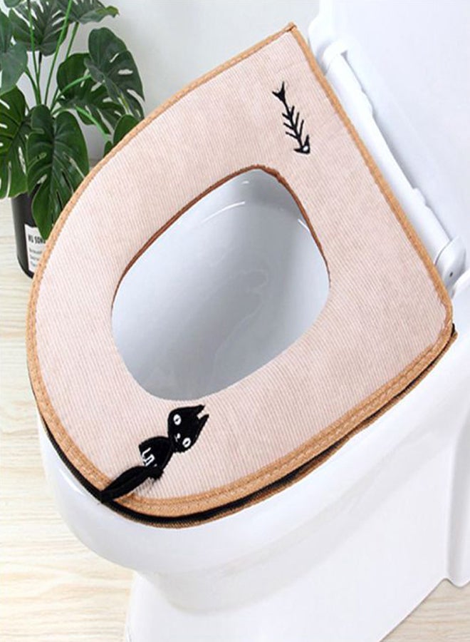 غطاء مرحاض مزين بطبعة وردي 43x37x10سم - Image 2