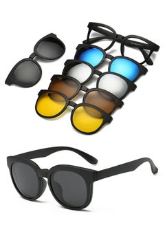 UV  Protection 1 Frame Eyeglasses + 5 Clip Lenses Sunglasses Polarized Magnetic 9010