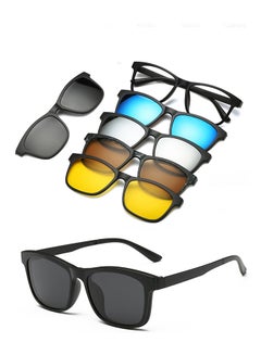 UV  Protection 1 Frame Eyeglasses + 5 Clip Lenses Sunglasses Polarized Magnetic 2201