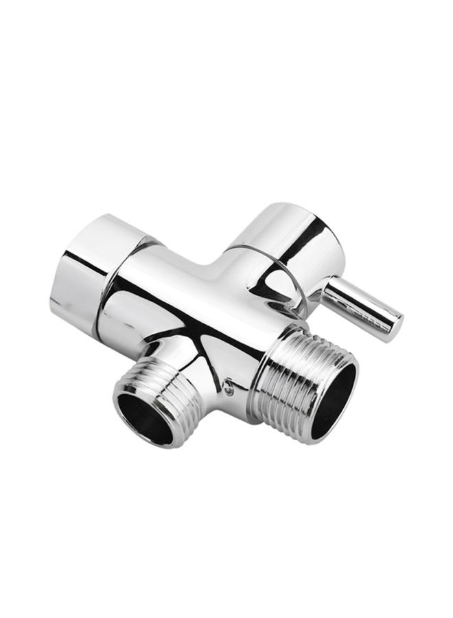 3 Way Cross Shower Connector Silver 7.5x6.3cm - Image 1