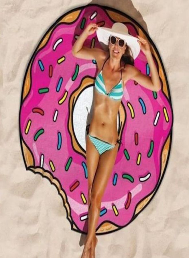 Donut 3D Printing Fun Beach Towel Pink/Beige/Red 160x160cm - Image 2