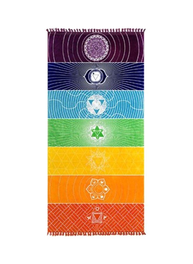 Printed Beach Mat Purple/Green/Blue 150X75cm - Image 1