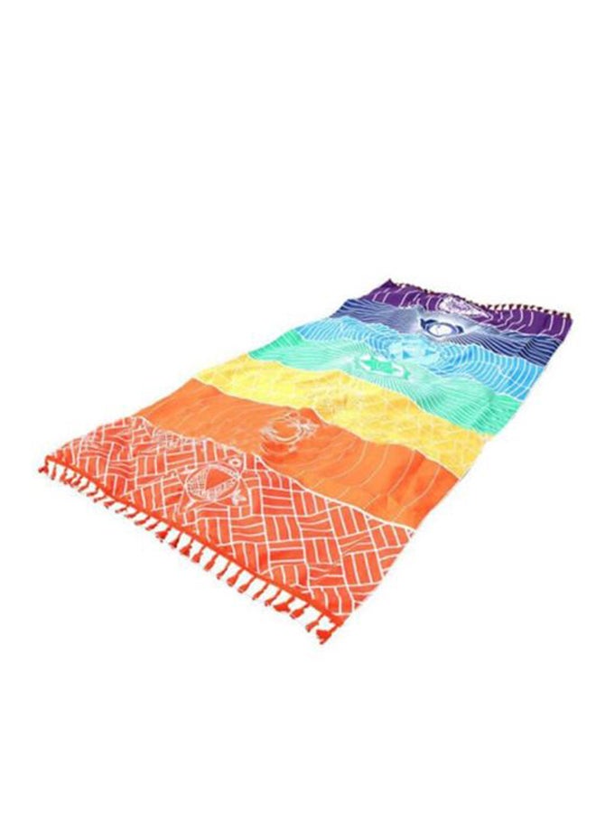 Printed Beach Mat Purple/Green/Blue 150X75cm - Image 2