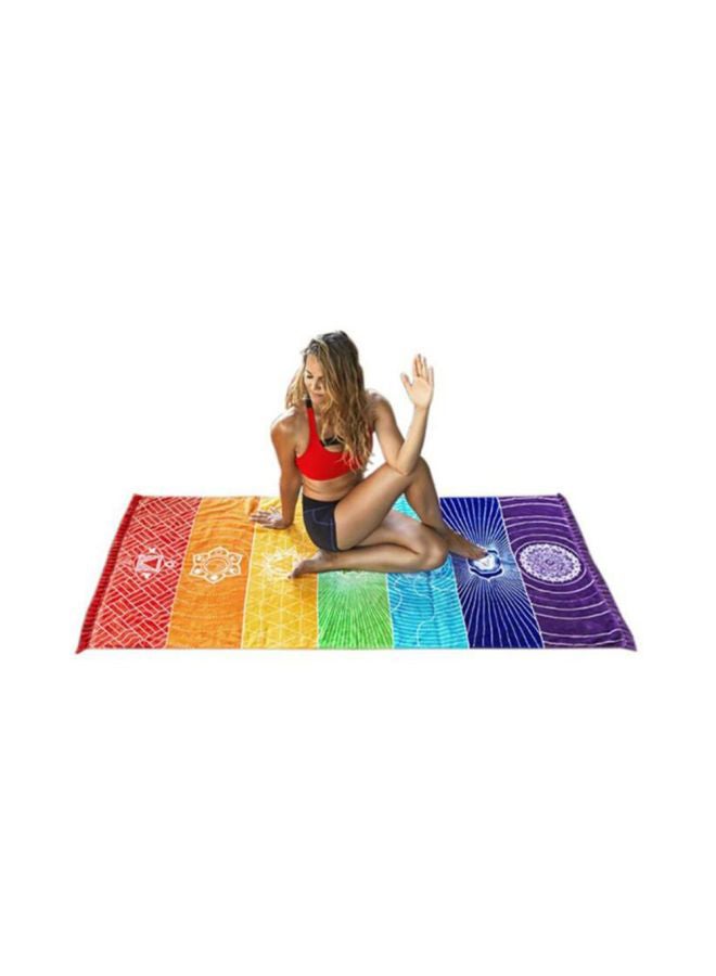 Printed Beach Mat Purple/Green/Blue 150X75cm - Image 3