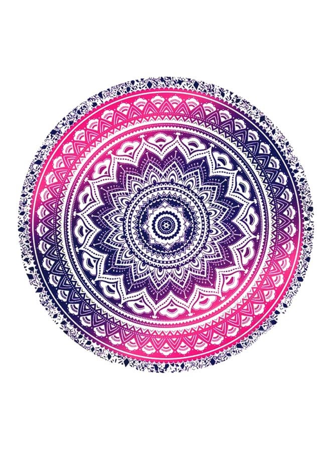 Printed Pattern Beach Towel Pink/Blue/White 160x160cm - Image 1