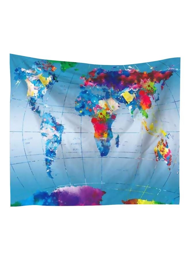 World Map Printed Beach Towels Blue/Red/Purple - Image 1