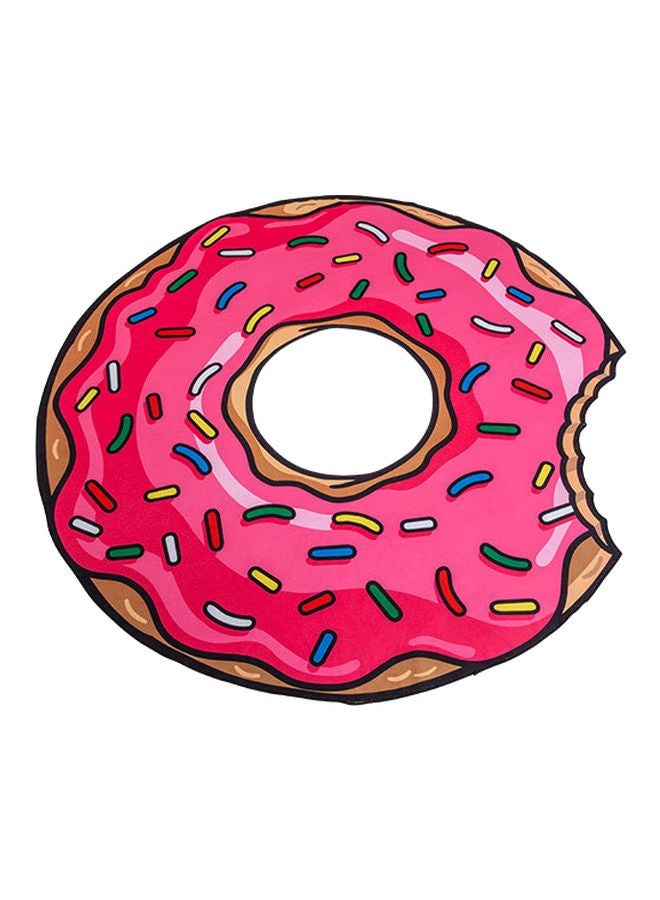 Donut Pattern Beach Towel Pink/Brown/White - Image 1