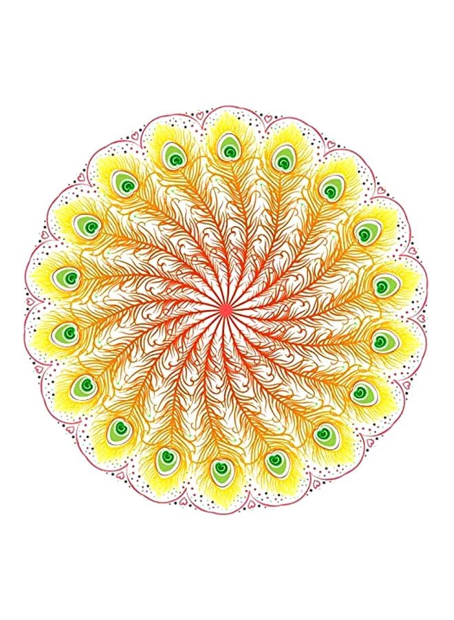 Round Printed Beach Towels Yellow/Red/Green