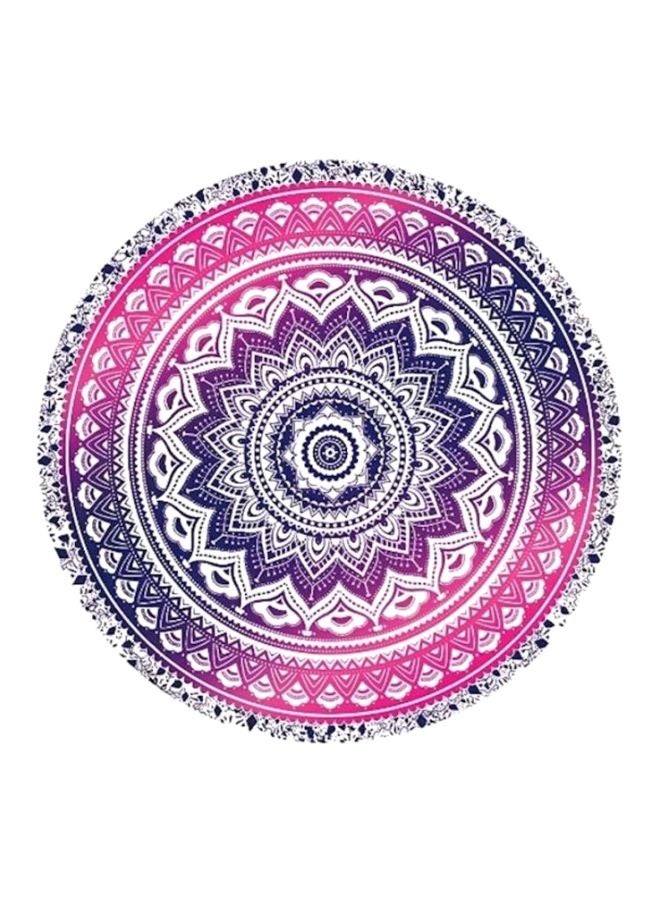 Mandala Printed Beach Towel Pink/Purple/White 150x150cm - Image 1