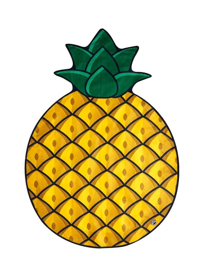 Pineapple Printed Beach Towel Yellow/Black/Green - Image 1
