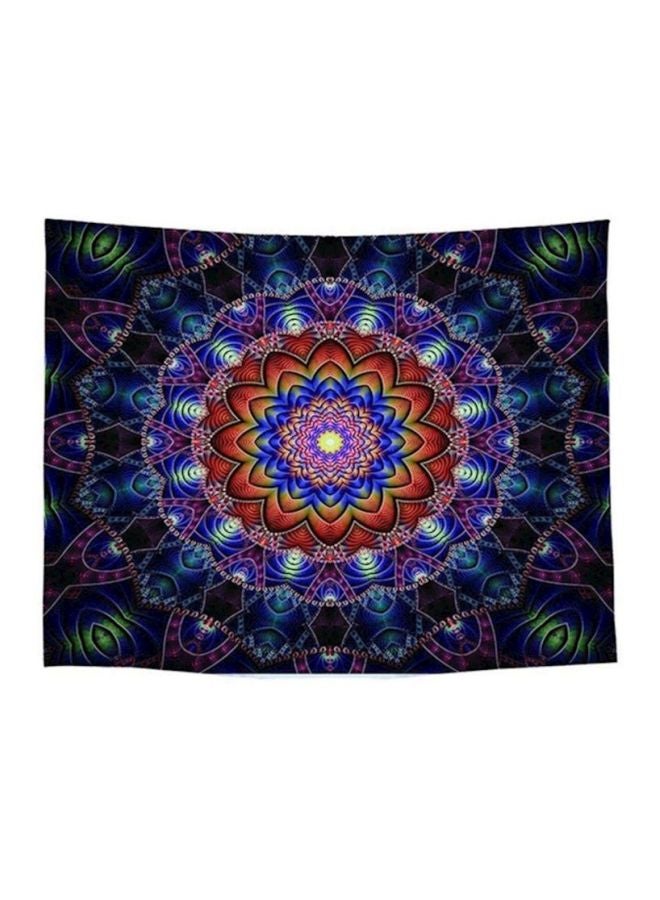 Mandala Printed Beach Towel Blue/White/Red 150x130cm
