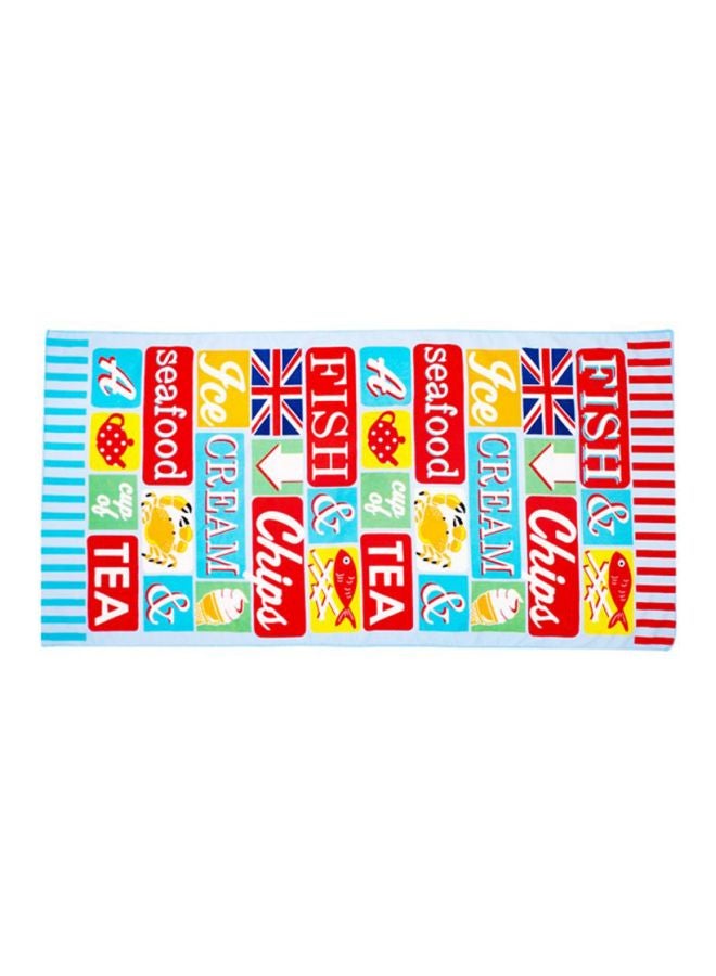 Microfiber Beach Towel Yellow/Red 70x140cm - Image 1