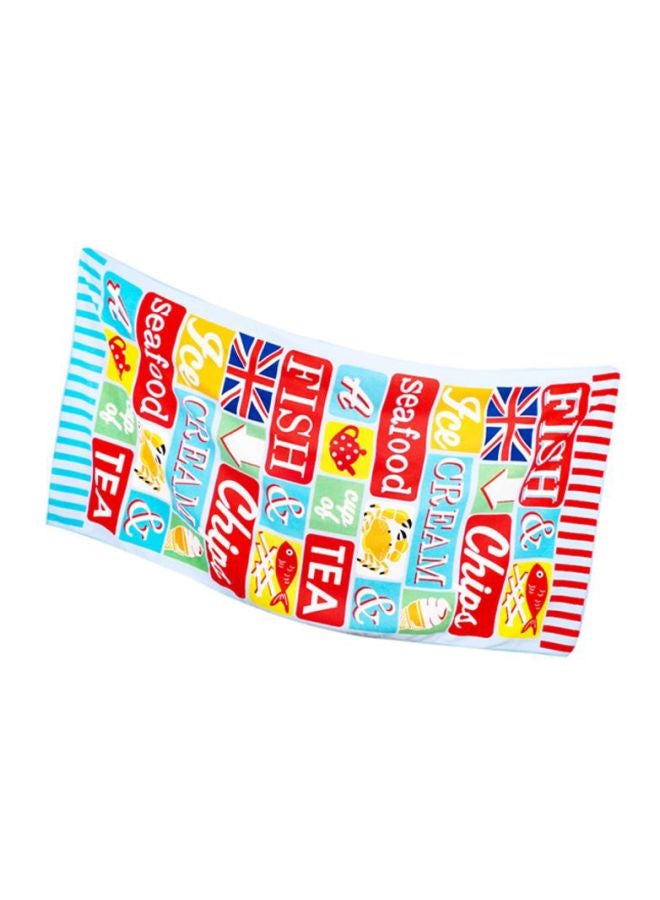 Microfiber Beach Towel Yellow/Red 70x140cm - Image 2