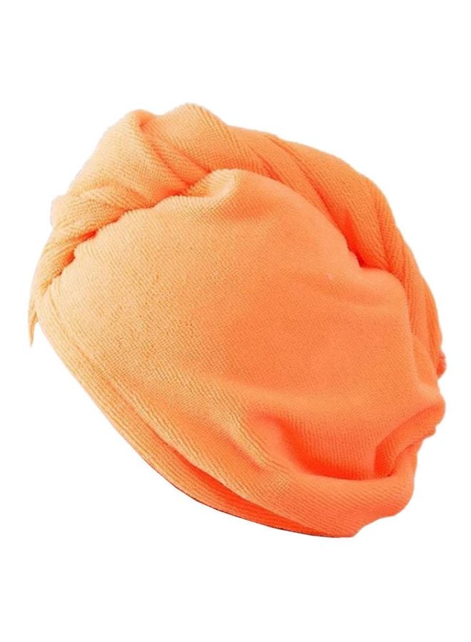Generic 2-Piece Microfiber Hair Towel With Elastic Loop Orange  - Image 1