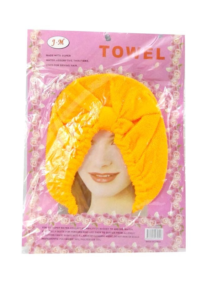 Generic 2-Piece Microfiber Hair Towel With Elastic Loop Orange  - Image 2
