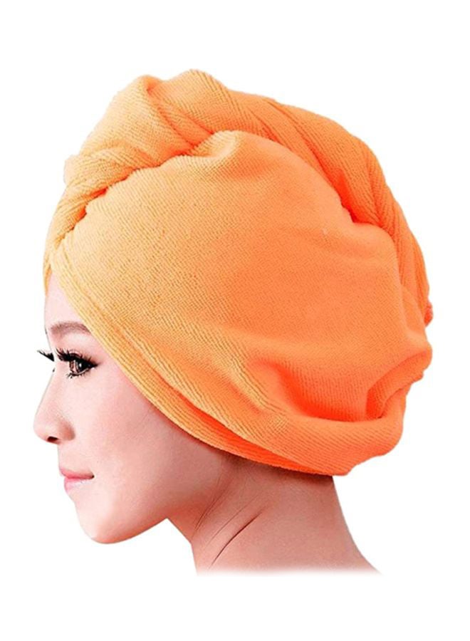 Generic 2-Piece Microfiber Hair Towel With Elastic Loop Orange  - Image 3