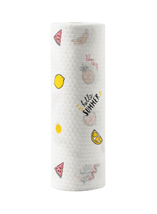 Disposable Dish Cloth Roll White/Pink/Yellow 25x8x8cm 