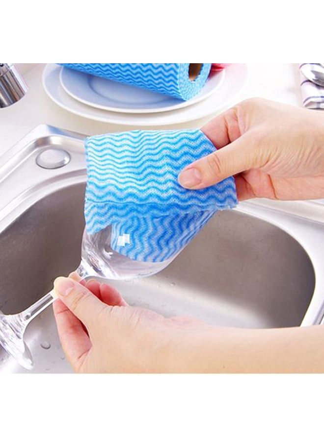 50-Piece Disposable Dish Cloth Rolls Blue 20x8x8cm - Image 3