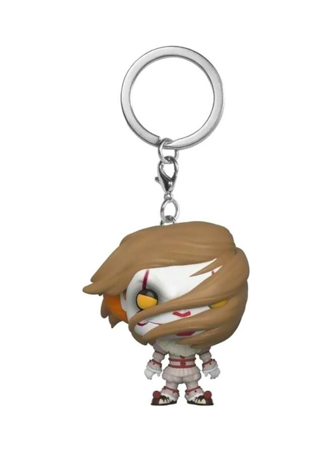 Funko Pop! Clown With Long Hair  Figure Toy Keychain Brown/White/Silver  - Image 1