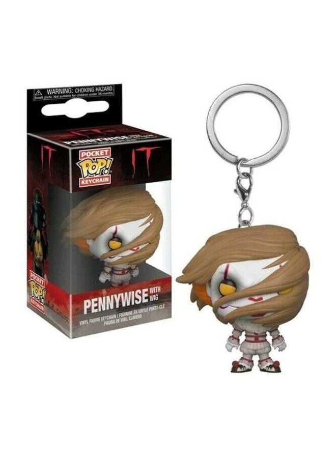 Funko Pop! Clown With Long Hair  Figure Toy Keychain Brown/White/Silver  - Image 2