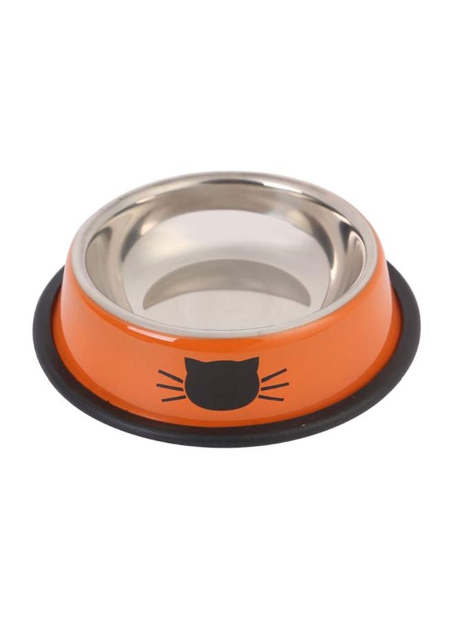 Generic Stainless Steel Bowl Orange/Black/Silver 17x5x12cm 