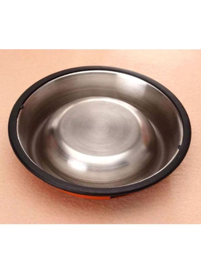 Stainless Steel Feed Bowl Orange/Silver 20 centimeter Orange/Silver/Black 20cm - Image 2