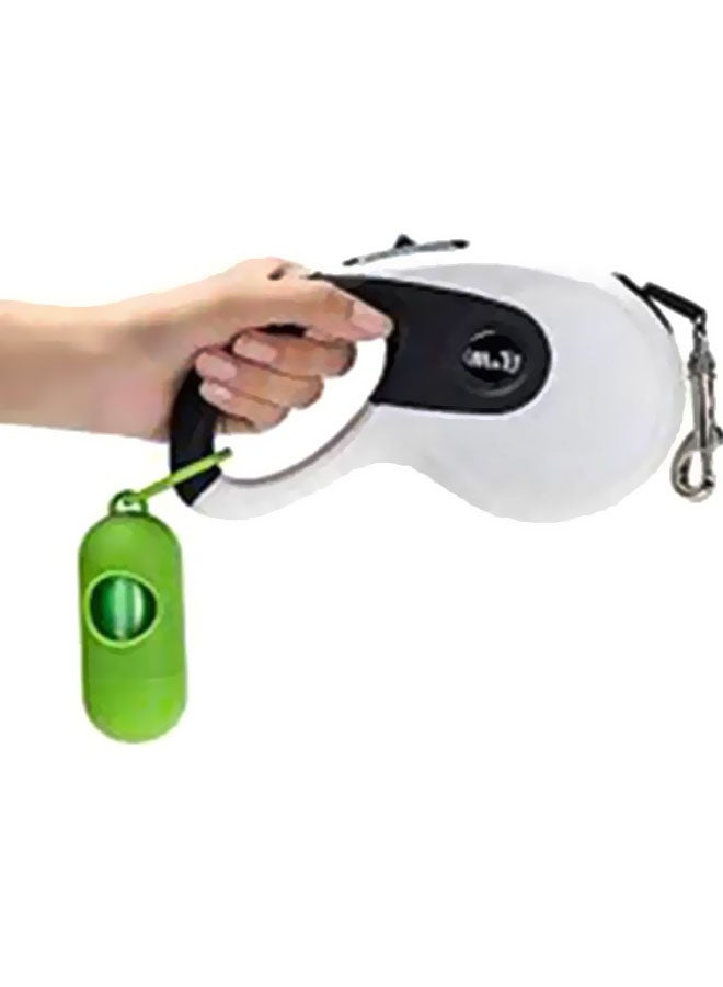 Retractable Dog Leash White/Black 5 meter Black/White/Green - Image 3
