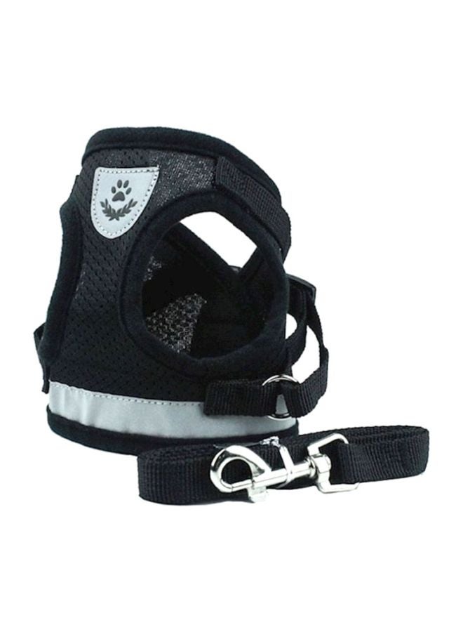 2-Piece Reflective Design Harness And Strap Set Black Medium - Image 1