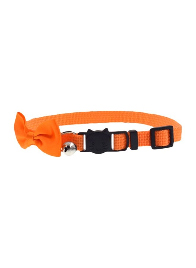 Bow Designed Adjustable Pet Collar Orange/Black 19x4x1cm