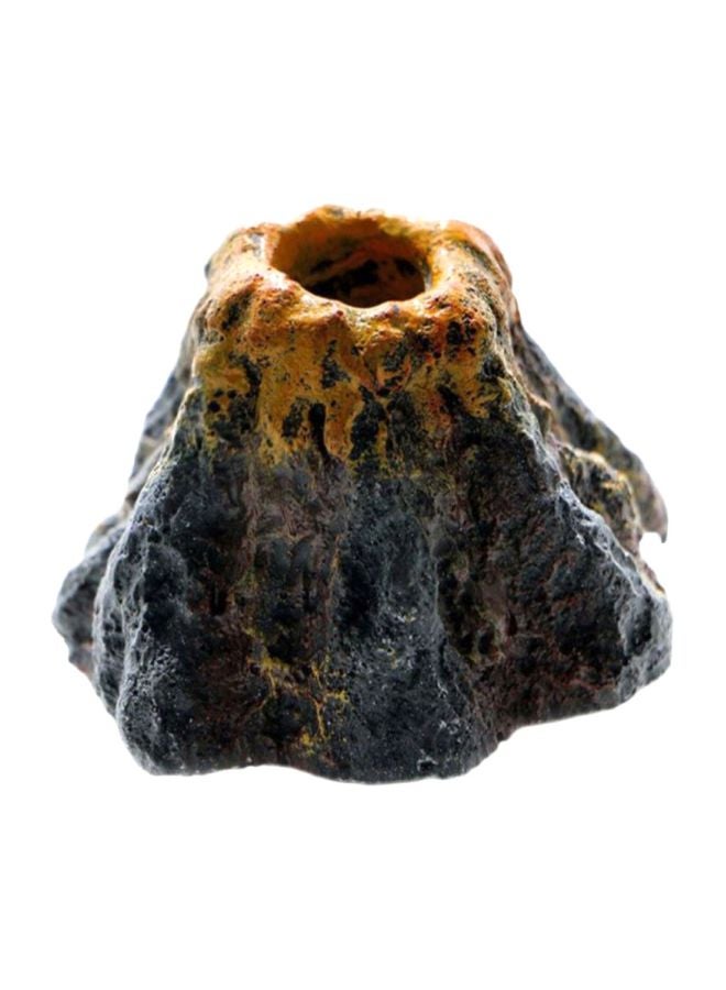 مضخة أكسجين لحوض السمك على شكل بركان أسود/بني/أصفر