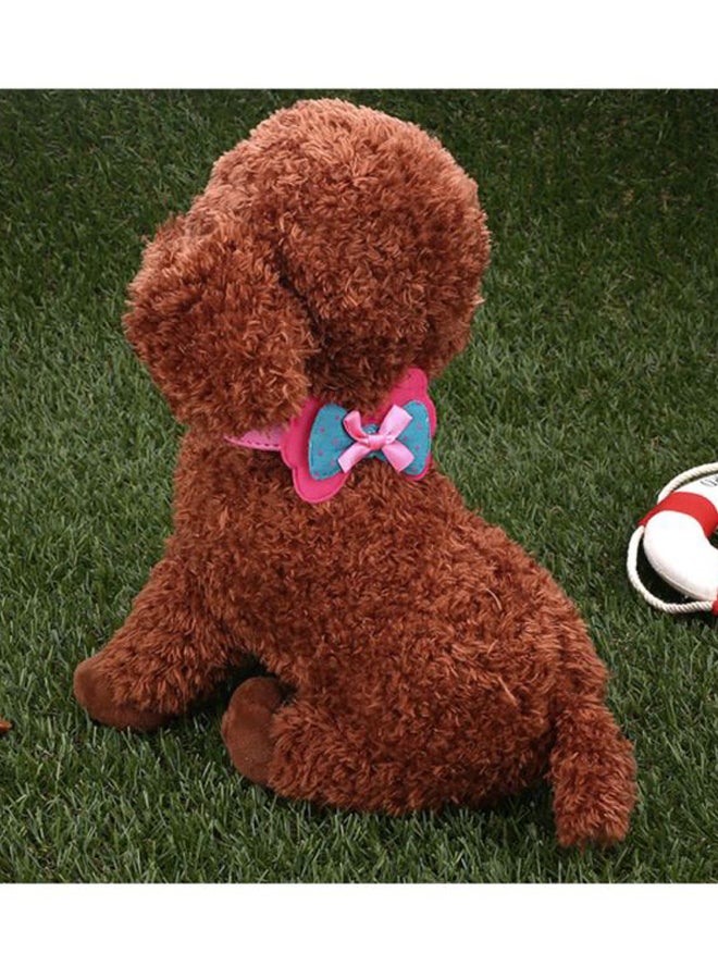 Bowknot Designed PU Leather Dog Collar Pink/Blue 10x4x3cm - Image 2