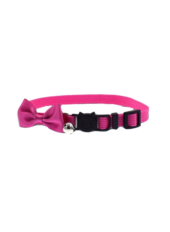 Generic Bow Tie Designed Pet Collar Pink/Black/Silver 19x4x1cm 